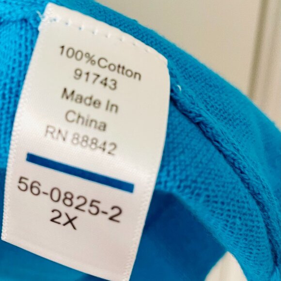 Woman Within Single Button Cardi- Turquoise 2X - Picture 6 of 7